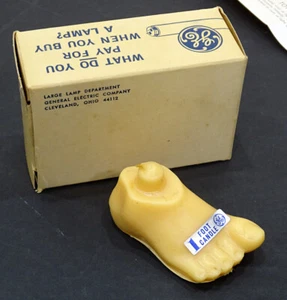 1960's Vintage GE GEneral Electric HIPPIE FOOT CANDLE Advertising Promo in Box - Picture 1 of 4