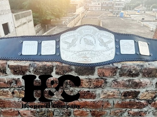 CINTURA NUOVO DESIGN PERSONALIZZATA NICKLE WROLD WRESTLING CHAMPION 4MM ZINCO PELLE ORIGINALE