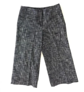 Magaschoni Capris Womens Size 2 Blue Wide Leg Cropped Low Rise Stretch  - Picture 1 of 10