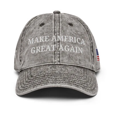 Gorra MAGA 45 47 Vintage Bandera de Estados Unidos Gorra Trump Hacer América Grande Nuevamente Bajo Perfil Foto 1 de 4
