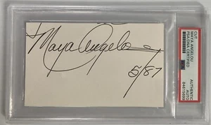 Poet Author Maya Angelou Signed Autograph 3x5 Cut Signature - PSA DNA - FREE S&H - Imagen 1 de 3