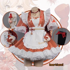 Juego Genshin Impact Yoimiya Cosplay Vestido de criada Mujeres Uniforme Set Fiesta Disfraz - Imagen 1 de 20