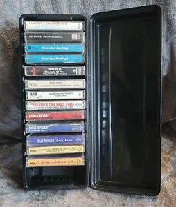 13 Cassettes In Travel Case Cassette Tape Collection Lot Classics (Bing CROSBY) - Picture 1 of 5