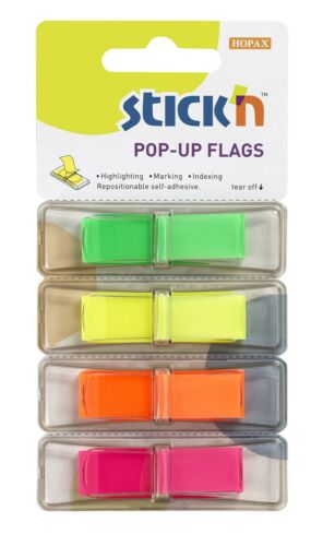 Stick N 26017 12mm Neon Pop Up Flag - Multicolour