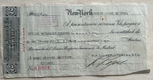 'Leonelo Perera & Co' New York Bill of Exchange 1924 Cantoni & Co Wall Street - Picture 1 of 1