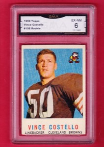 1959 TOPPS #159 VINCE COSTELLO CLEVELAND BROWNS ROOKIE GMA 6 EX-MINT