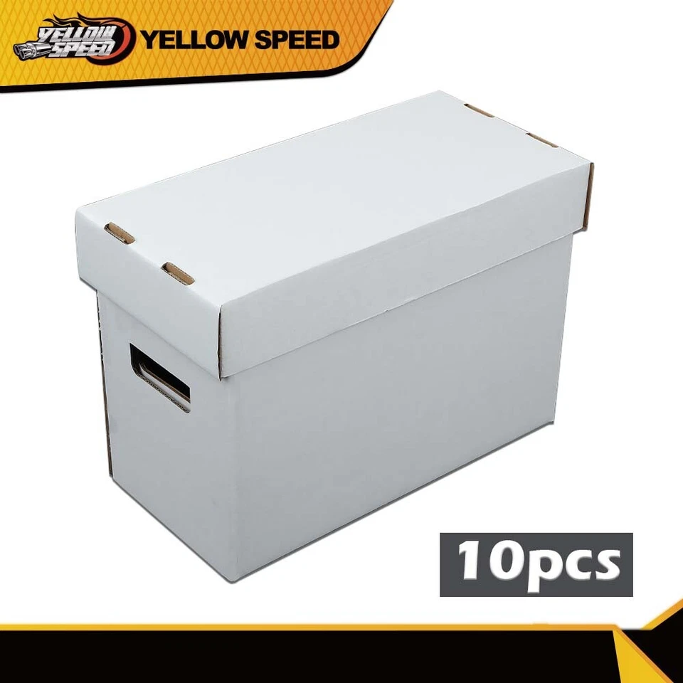 YELLOWSPEED 10Pcs Comic Books Storage Boxes Short Holds 150-175 Stackable Durable Archive