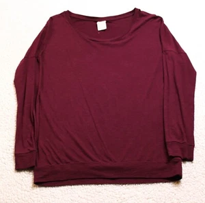Victoria's Secret Pink Shirt Women's MEDIUM Red Long Sleeve - Imagen 1 de 8