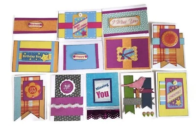 Scrap Paper Mini NOTE CARDS - Set of 12 - Handmade with Envelope Lot 2 SALE - Image 1 of 4