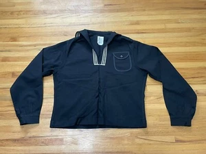 Vintage Y2K US Navy Uniform Dress Pullover Sweater Herren 48 L Blau Langarm Wolle - Bild 1 von 9