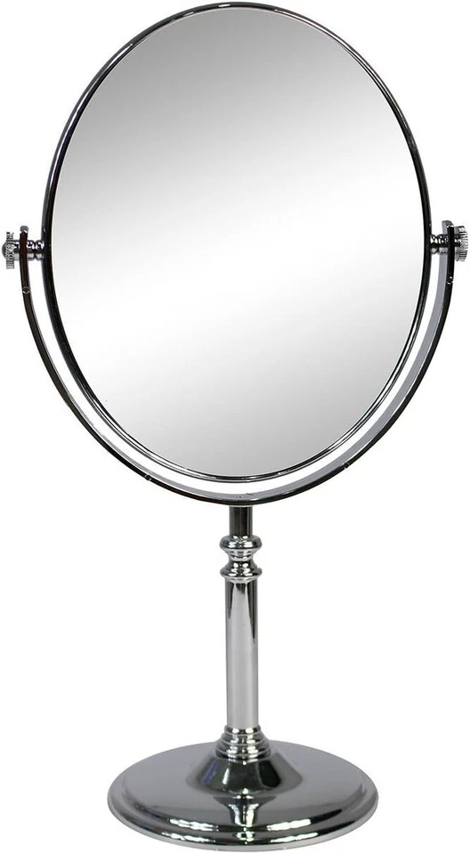 Specchio cosmetico ovale trucco zoom girevole da appoggio portatile da tavolo - Immagine 1 di 1