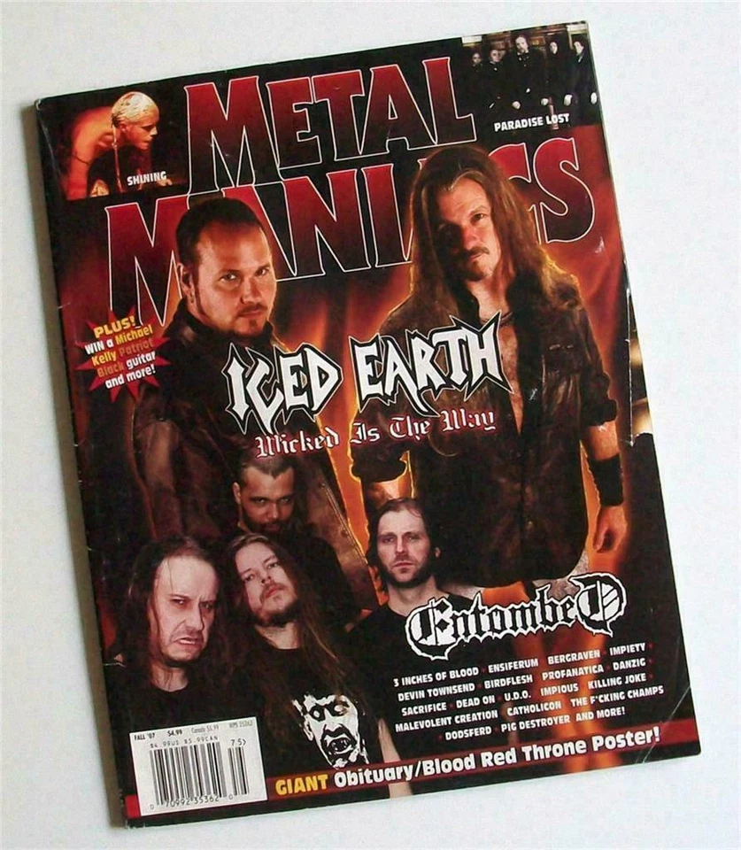 METAL MANIACS Magazine 2007 ICED EARTH ENTOMBED PARADISE LOST OBITUARY - Image 1 of 1