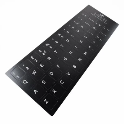 UK ENGLISCHE TASTATURAUFKLEBER schwarz QWERTZ Tastatur Desktop, Laptop, Computer, PC - Bild 1 von 4