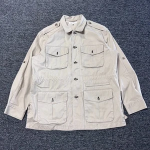 Travelsmith Safari Pocket Khaki Poplin Jacket - Mens Sz L beige - Picture 1 of 6