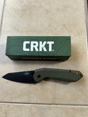 Navaja de bolsillo CRKT Overland Green 6280 negra diseño Frame Lock Stonewash Blade Foto 1 de 4