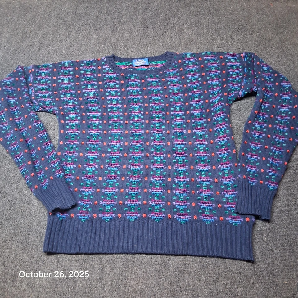 Lobo Pendleton Sweater Mens Large Blue Made in USA Geometric  Made in USA - Image 1 of 4