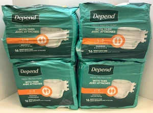 Protección Depend Fresh con pestañas, calzoncillos para incontinencia, unisex, grande, 64 quilates - Imagen 1 de 6