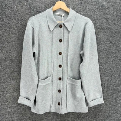 New Grace Karin Jacket Women S Small Gray Button Pockets Collared Long Sleeve - Image 1 of 4