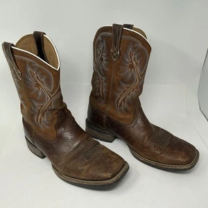 Herren Ariat Quickdraw Größe 12D Braun Leder Westernstiefel 10006714 - Bild 1 von 12