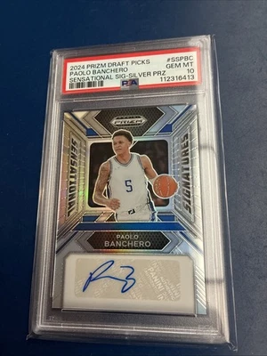 2024 Prizm Draft Picks Paolo Banchero Sensational Signatures Silver Prizm PSA 10 - Image 1 of 3