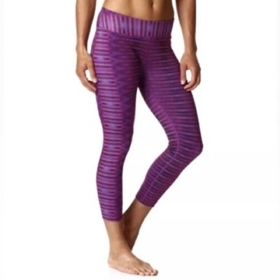 Leggings Prana Talla M Púrpura Rayas Entrenamiento Gimnasio Cortos Tobillo Roxanne PEQUEÑOS DEFECTOS Foto 1 de 4