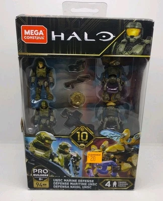 Mega Construx HALO Pro Builders UNSC MARINE DEFENSE 4 Figures 94 PCS   - Image 1 of 4