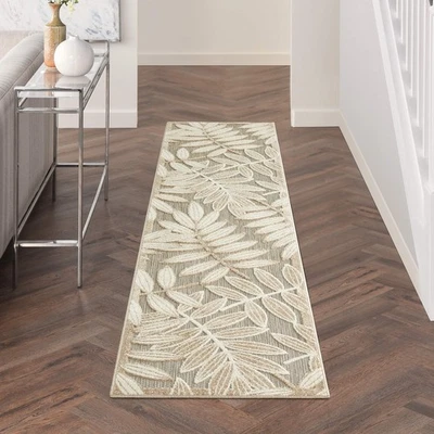 Nourison Aloha Indoor/Outdoor Natural 2'3" x 10' Area Rug, Easy Cleaning, Non... - Image 1 of 4