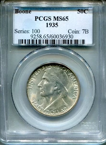 1935 Boone commemorative half dollar PCGS MS65 - Picture 1 of 4