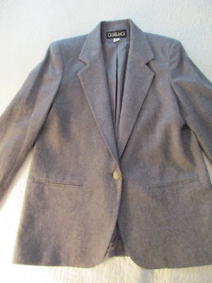 Blazer Traje Chaqueta CASABLANCA Botón Delantero Gris Lana con Forro Para Mujer Talla 10 Foto 1 de 4