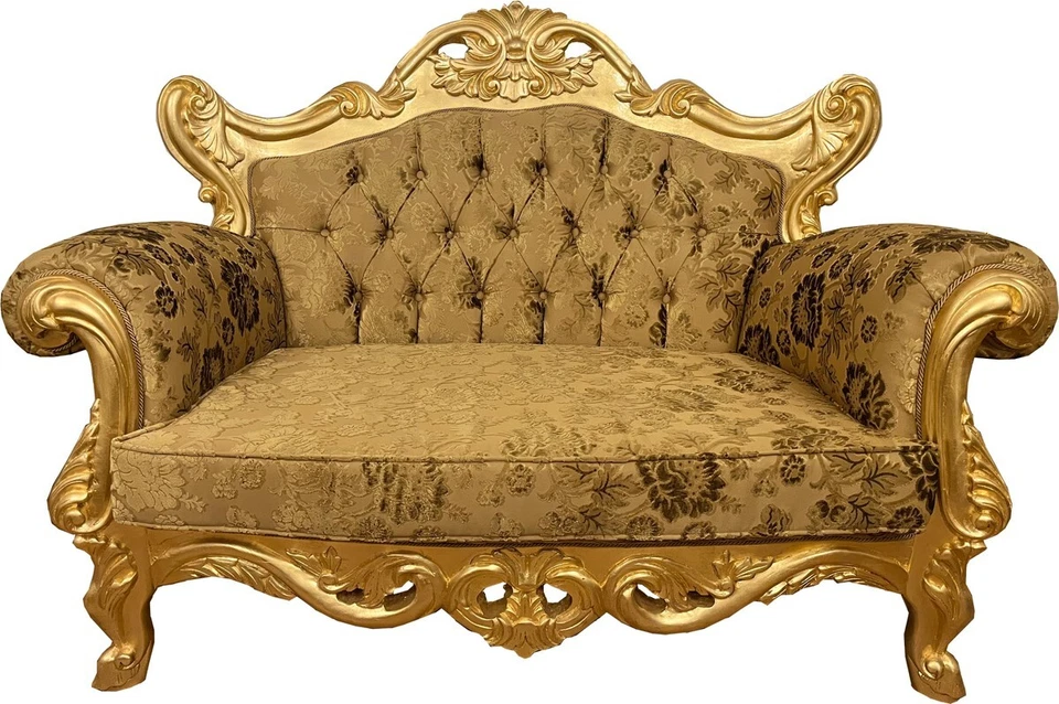 Pompöös by Casa Padrino Luxus Barock 2er Sofa Gold - Möbel Harald Glööckler - Bild 1 von 1