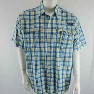 Columbia PFG Short Sleeve Super Bahama Men's Fishing Vented Shirt Size L - Picture 1 of 10