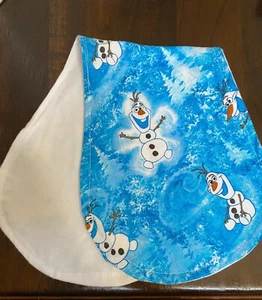 Handmade Burp Cloth Olaf on Light Blue Set of 2 - Picture 1 of 1