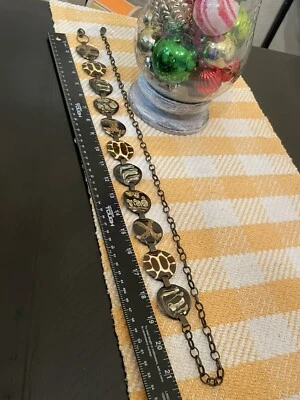 Treska Cinturón Cadena Concho Latón Eslabón Metal Esmaltado Vintage Boho Safari Foto 1 de 4