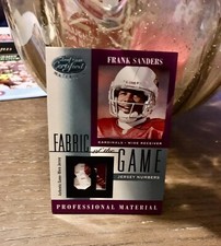 Frank Sanders,2001 ￼￼Leaf Certified. Fabric of the Game. Dual Color Jersey.Pop81