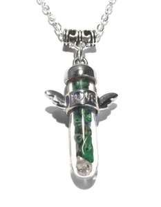 Malachit Kristall Schutzengelsflügel Anhänger Box & Kette ~ Göttlicher Wille - Bild 1 von 1