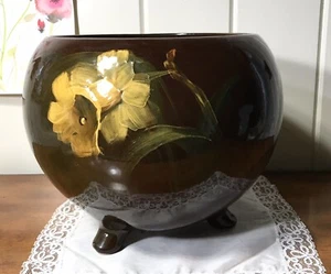 Rare Antique Louwelsa Weller Jardiniere 1900 Daffodil 9.5” - Picture 1 of 6