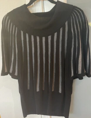 Suéter Classiques Entier Cuello Capucha Mezcla Lana/Seda/Cachemira, Top Negro/Gris, Talla L Foto 1 de 4