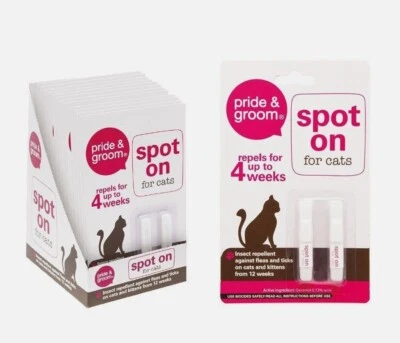 PRIDE AND GROOM Spot On Flea And Tick Cat Kitten Treatment Pet Home Bed Room