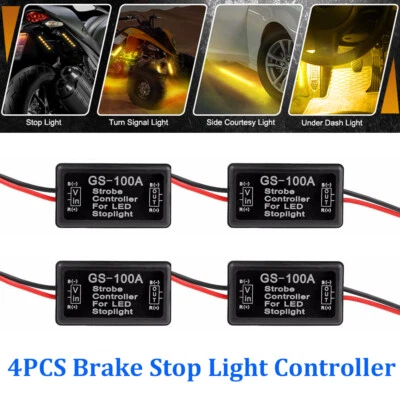 4x GS-100A Flash Strobe Controller Box Flasher Module LED Brake Tail Stop Light - Image 1 of 4