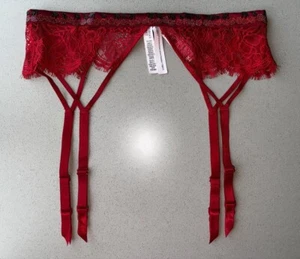 nwt ~ VICTORIA'S SECRET Red Lace/Beaded CHERRIES Garter Belt ~Cherry Shine~ XS/S - Picture 1 of 4