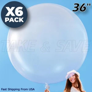 6pcs Big 36 inch Huge Clear Latex Balloon Birthday Wedding Party Celebration USA - Picture 1 of 4