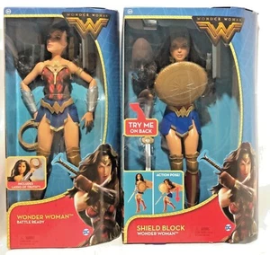 Wonder Woman Battle Ready and Shield Block 2 Dolls Set Diana Prince Mattel NEW - Picture 1 of 4