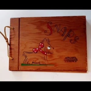 Midcentury SNAPS Vintage Retro Holz Fotoalbum Oakland CA Scottish Terrier Hund - Bild 1 von 5