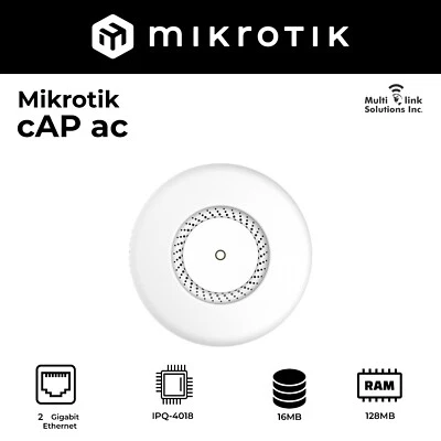 MikroTik cAP ac Dual-band 802.11ac Wireless Access Point (RBcAPGi-5acD2nD-US) - Image 1 of 4