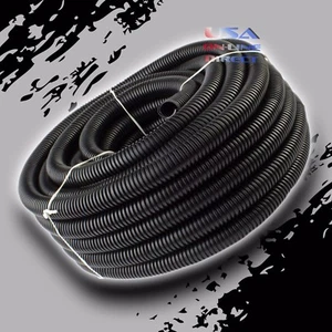 1/2" 100Ft Marine Grade Conduit Car Home Tubing Split Wire Loom Black Sleeve US - Picture 1 of 2