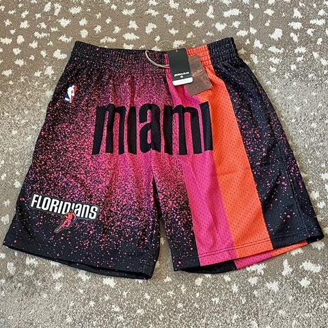 Mitchell And Ness Miami Heat Floridians Gradient Swingman Shorts Mens Size Large Cover