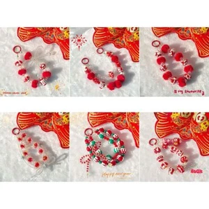 Red Bead Mobile Phone Chain Hand-painted Bead Headphone Bag Accessory  Bag - Photo 1 sur 18