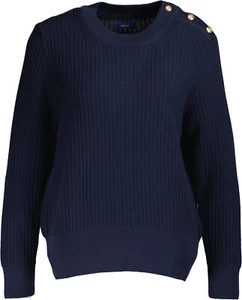 NEU ! GANT Damen Pullover D1. RIB PIQUE C-NECK blau Gr. M - Bild 1 von 7