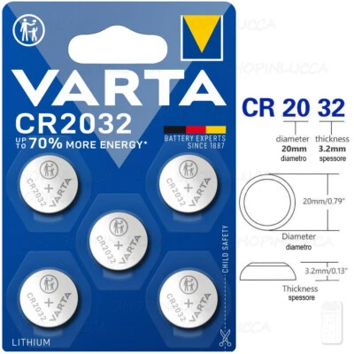 Pile CR2032 VARTA top +70% Batterie Bottone Litio Lithium 3v scegli quantità - Immagine 1 di 3