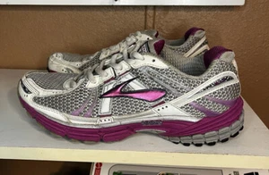 Brooks Adrenaline GTS 12th Edition Womens Size 8.5 Shoes Gray and Pink - Picture 1 of 9